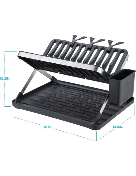Estante Plegable para Secar Platos Home Zone Living 35.4x48cm
