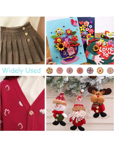 200 Botones Redondos de Madera Renashed 20mm para Manualidades