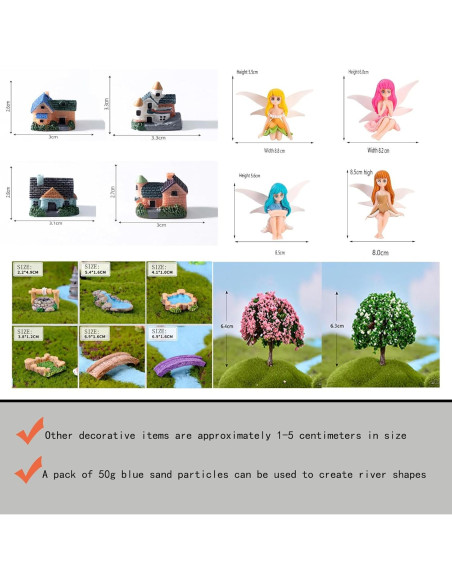Kit de Jardín de Hadas Besterry 110 Pcs - Accesorios Miniatura
