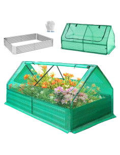 Cama de Jardín Elevada GSJSWX 1.83x0.91x0.91m con Cubierta