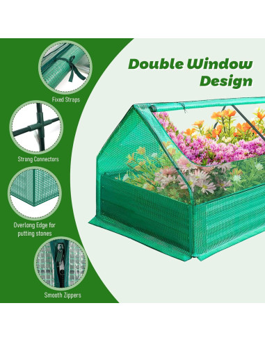 Cama de Jardín Elevada GSJSWX 1.83x0.91x0.91m con Cubierta