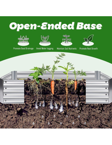 Cama de Jardín Elevada GSJSWX 1.83x0.91x0.91m con Cubierta