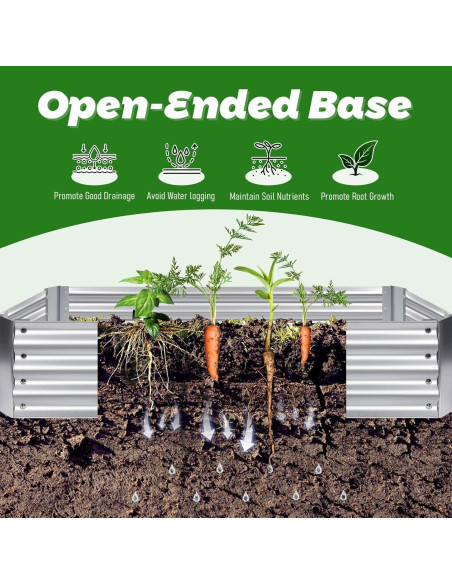 Cama de Jardín Elevada GSJSWX 1.83x0.91x0.91m con Cubierta