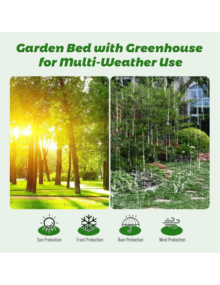 Cama de Jardín Elevada GSJSWX 1.83x0.91x0.91m con Cubierta