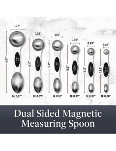 Juego de Cucharas Medidoras Magnéticas Bakken-Swiss 6 Piezas 2
