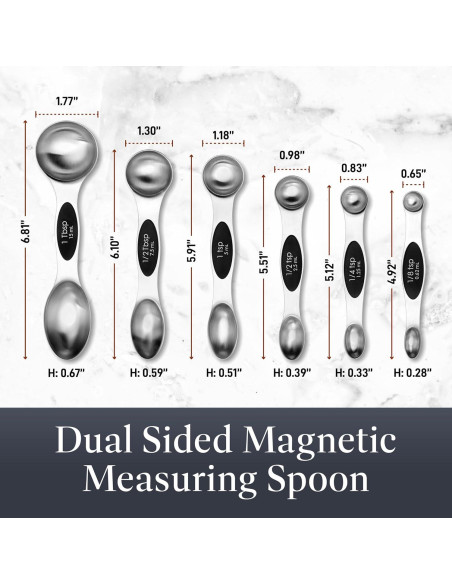Juego de Cucharas Medidoras Magnéticas Bakken-Swiss 6 Piezas