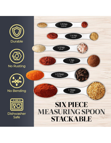 Juego de Cucharas Medidoras Magnéticas Bakken-Swiss 6 Piezas