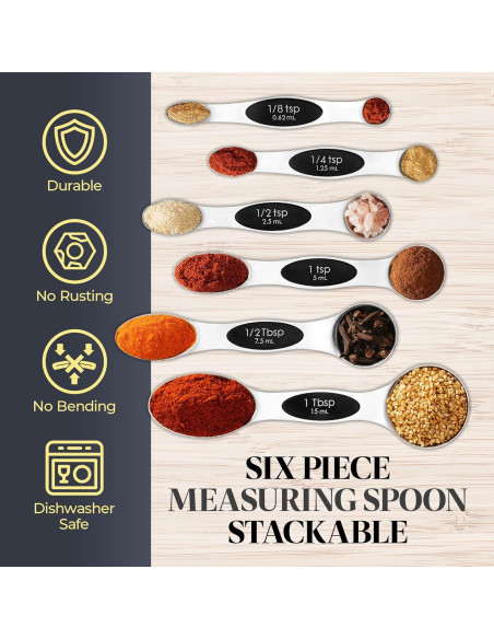 Juego de Cucharas Medidoras Magnéticas Bakken-Swiss 6 Piezas