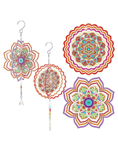 Campanas de Viento 3D Queekay 2 Piezas Acrílico Floral