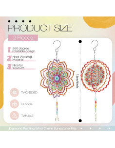 Campanas de Viento 3D Queekay 2 Piezas Acrílico Floral 2