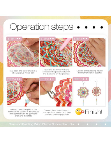 Campanas de Viento 3D Queekay 2 Piezas Acrílico Floral