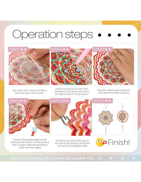 Campanas de Viento 3D Queekay 2 Piezas Acrílico Floral