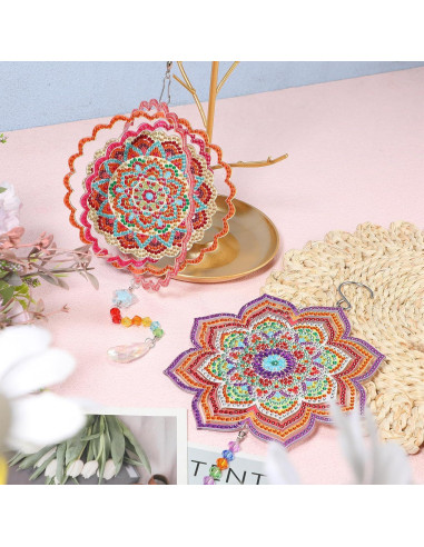 Campanas de Viento 3D Queekay 2 Piezas Acrílico Floral