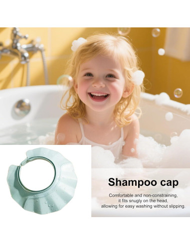 Escudo de Lavado de Cabello para Bebé Ajustable - Gorro Azul