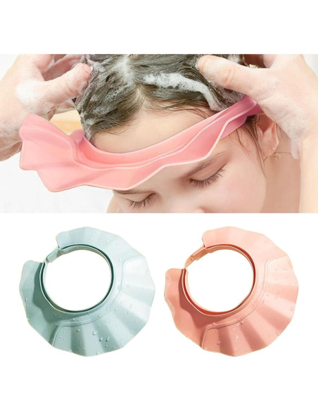 Escudo de Lavado de Cabello para Bebé Ajustable - Gorro Azul