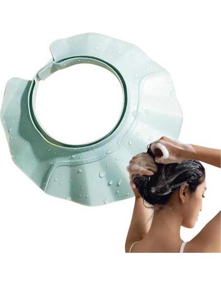 Escudo de Lavado de Cabello para Bebé Ajustable - Gorro Azul
