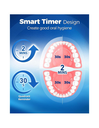 Cepillo de Dientes Eléctrico Rotativo TEETHEORY con 8 Cabezas
