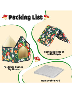 Escondite Plegable para Cobayas Yigerlee 22x22x26.9cm Antideslizante 2