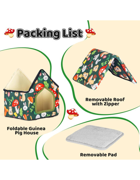 Escondite Plegable para Cobayas Yigerlee 22x22x26.9cm Antideslizante