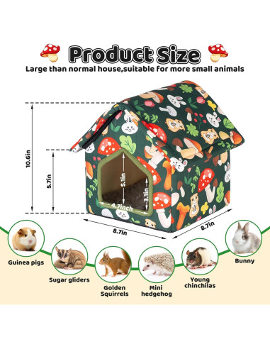 Escondite Plegable para Cobayas Yigerlee 22x22x26.9cm Antideslizante