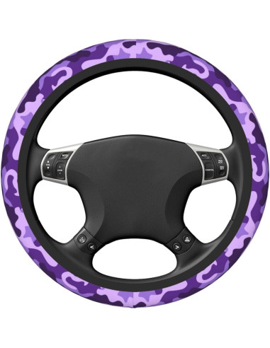 Cubierta de Volante JKJOJIA Camo Morado 38 cm Antideslizante