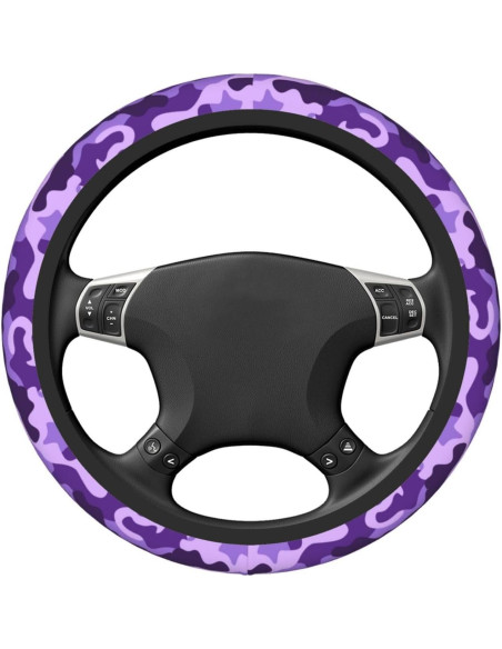 Cubierta de Volante JKJOJIA Camo Morado 38 cm Antideslizante