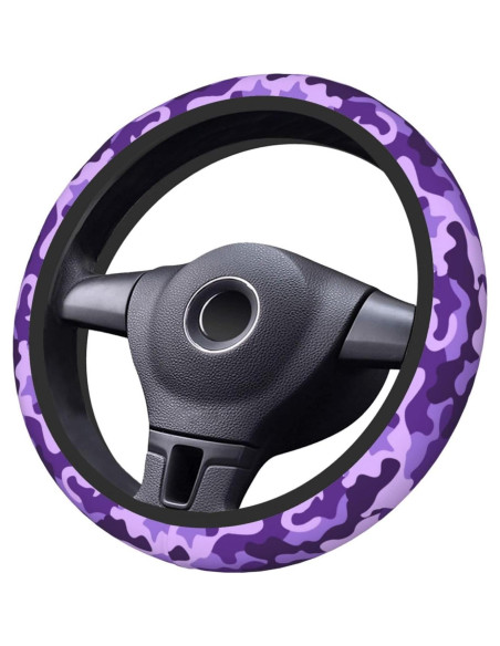 Cubierta de Volante JKJOJIA Camo Morado 38 cm Antideslizante