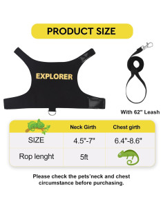 Correa y Arnés Ajustable POLKASTORE para Dragón Barbudo 1.52m 2