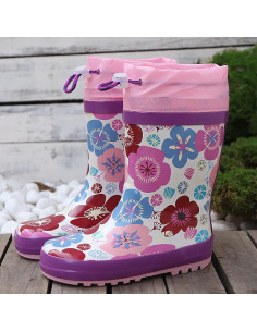 Botas de lluvia impermeables para niños - Goma Floral 12 2
