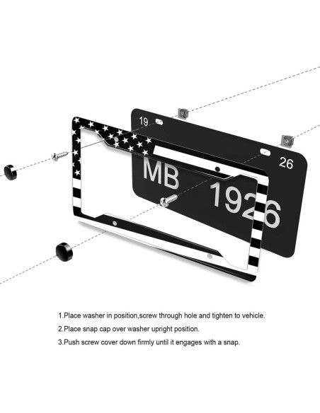 Marco de Placa de Licencia NOCITUN Bandera Americana 30.48x15.24 cm