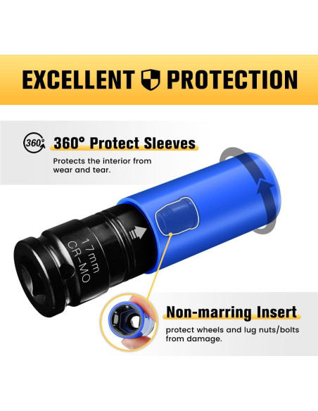 Juego de Enchufes de Rueda BOEN 17mm Acero Cr-Mo 6 Puntos