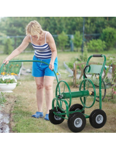 Carrete de Manguera PayLessHere 300 Pies Verde Resistente 2