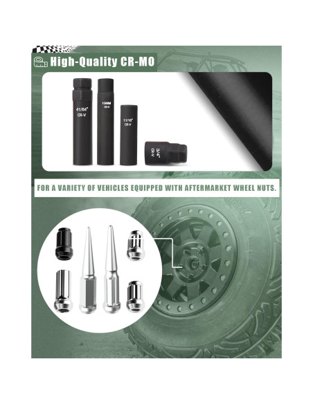 Juego de 8 Piezas de Enchufe para Tuercas Glorider SAE y Métrico