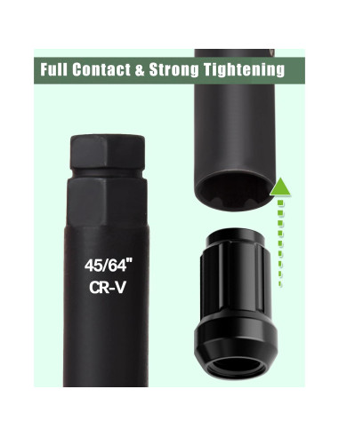 Juego de 8 Piezas de Enchufe para Tuercas Glorider SAE y Métrico