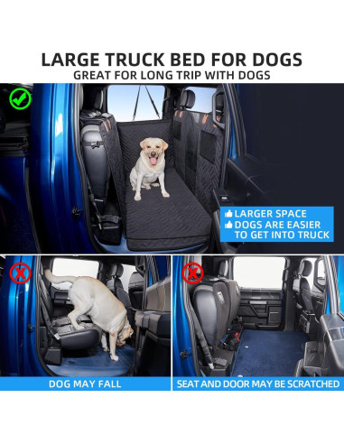 Cubierta de Asiento Trasero para Perros ABE-01 Negra 141.8x67.6cm