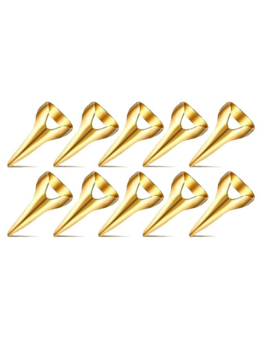 10 Anillos de Sección de Cabello Ajustables Dorados PurYupearl