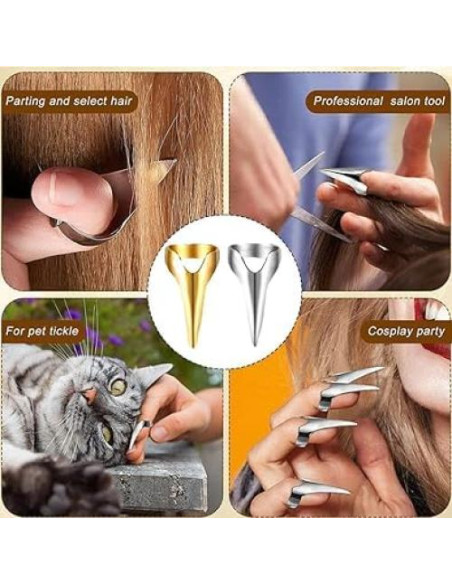 10 Anillos de Sección de Cabello Ajustables Dorados PurYupearl