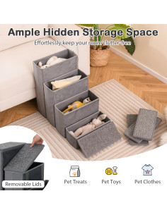 Escaleras Plegables para Perros Giantex 4 Pasos 58.4 cm Gris 2