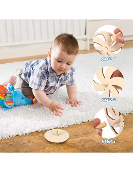 Trompos de Madera DIY DOITOOL 20PCS para Pintar Creativamente