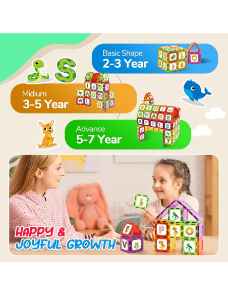 Juguetes de Aprendizaje Magnéticos Windidi - Alfabeto Animal 48PCS