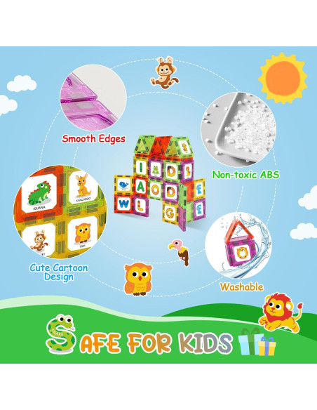 Juguetes de Aprendizaje Magnéticos Windidi - Alfabeto Animal 48PCS