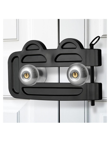 Cerradura de Doble Puerta OROILUPU Ajustable Seguridad Negro