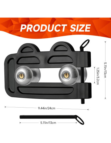 Cerradura de Doble Puerta OROILUPU Ajustable Seguridad Negro