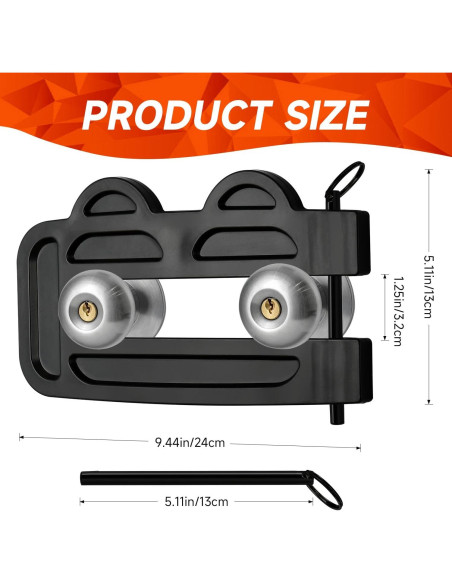 Cerradura de Doble Puerta OROILUPU Ajustable Seguridad Negro