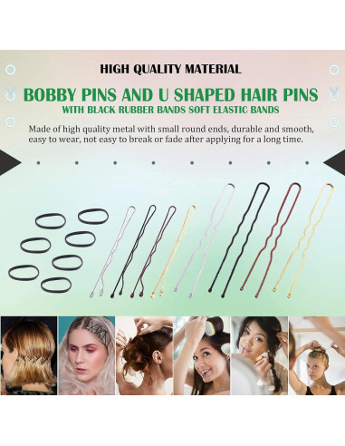 Keadic Kit de Horquillas de Metal 421 Piezas con Estuche