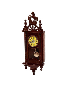 Reloj de pared miniatura HOMSFOU de madera vintage 6x2.2 cm