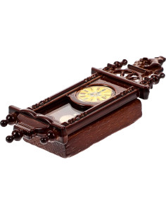 Reloj de pared miniatura HOMSFOU de madera vintage 6x2.2 cm 2