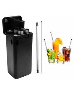 Popote Plegable Reutilizable AACGIN con Estuche Negro