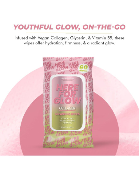 Toallitas Faciales de Colágeno Klar & Co - Hidratantes 95% Naturales