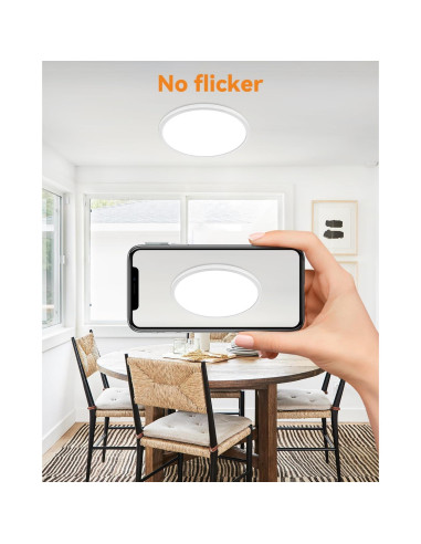 4 Pack Luz de Techo LED Slochi 24W 22.86 cm Blanca 3000K/4500K/6000K